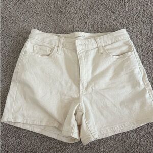 Universal Thread Cream High-Waisted Jean Shorts